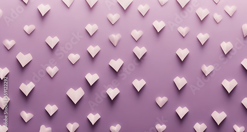 Obraz na płótnie Valentine origami paper heart copy space Generative AI w salonie