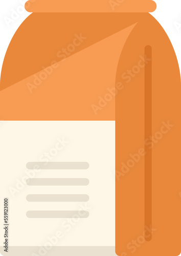 Market dog food icon flat vector. Animal feed. Dog dish isolated