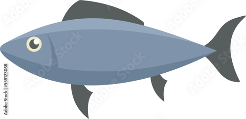 Dog food fish icon flat vector. Animal pet. Feed dish isolated