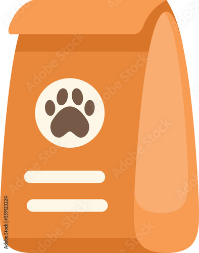Dog nutrition icon flat vector. Pet food. Animal feed isolated