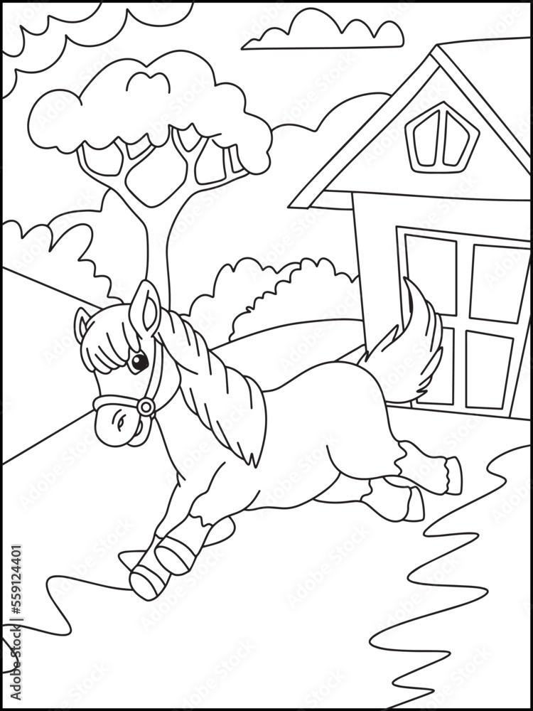 Horses Coloring Pages for Kids 