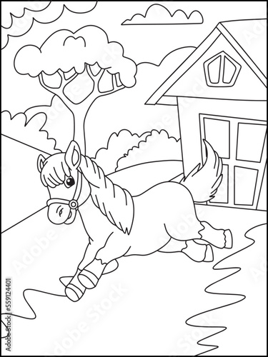 Horses Coloring Pages for Kids 