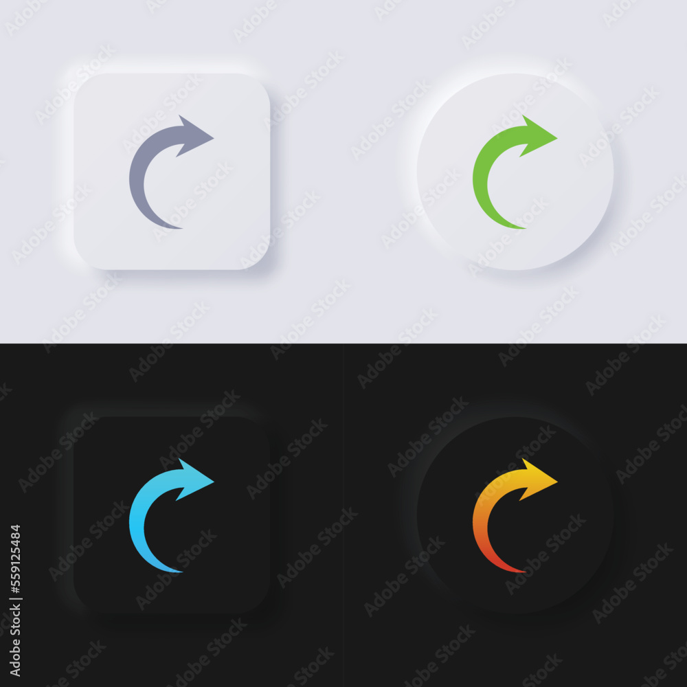 Obraz premium Arrow Icon set, Multicolor neumorphism button soft UI Design for Web design, Application UI and more, Button, Vector.