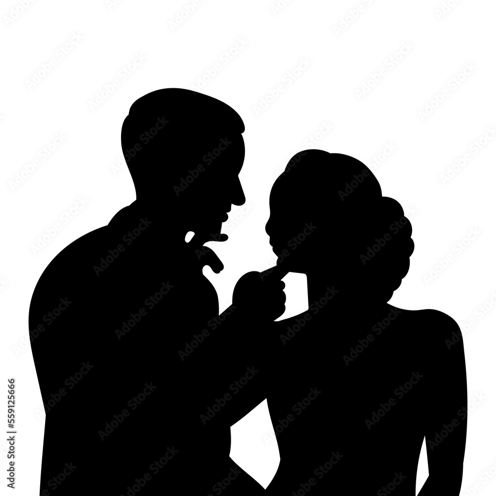 portrait man and woman silhouette design vector