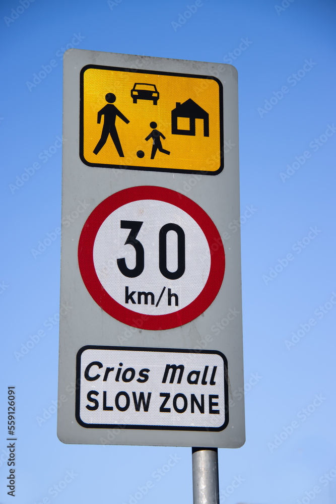 slow speed limit sign for residential area in ireland slow speed limit sign for residential area in ireland
