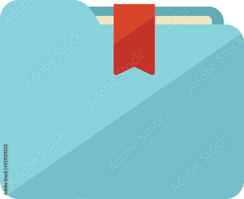 Folder bookmark icon flat vector. Book mark. Template rate isolated