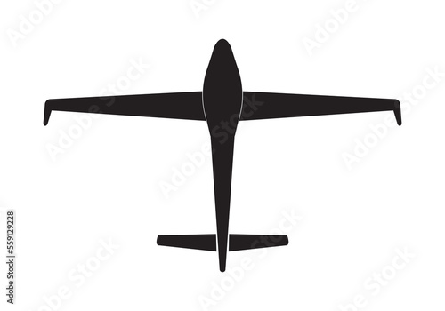 Aircraft glider icon, vector illustration, black on white background
