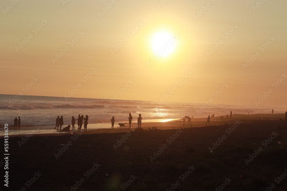 Sunset at one of the Surf City beaches in El Salvador