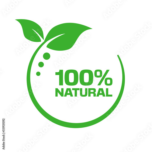 100% natural - sign