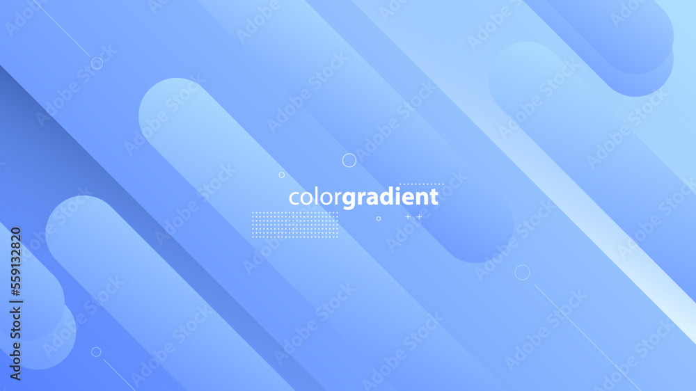 Abstract Modern Background with Retro Memphis Motion Tilt Diagonal Lines Element and Blue Gradient Color