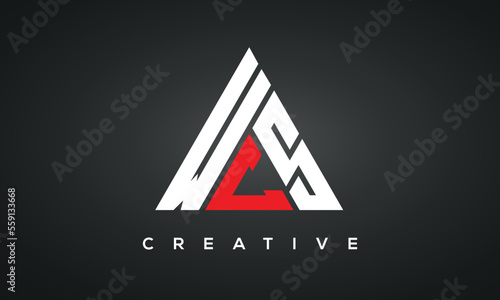 WCS monogram triangle logo design