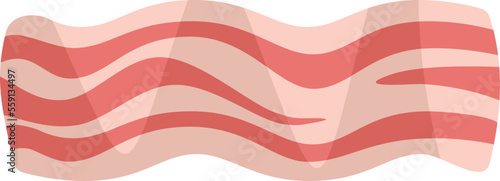 Meat bacon icon flat vector. Slice smoked. Cooked food isolated