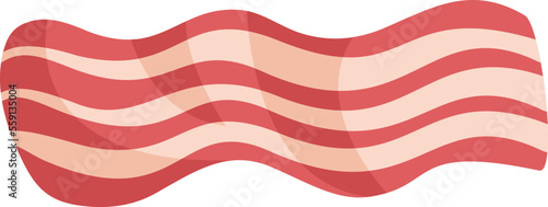 Food bacon icon flat vector. Slice meat. Fried cooked isolated