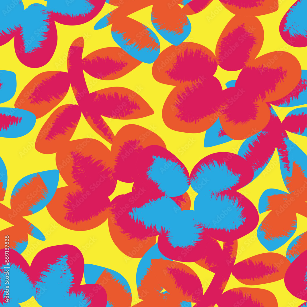 Floral Brush strokes Seamless Pattern Design Floral Brush strokes Seamless Pattern Design