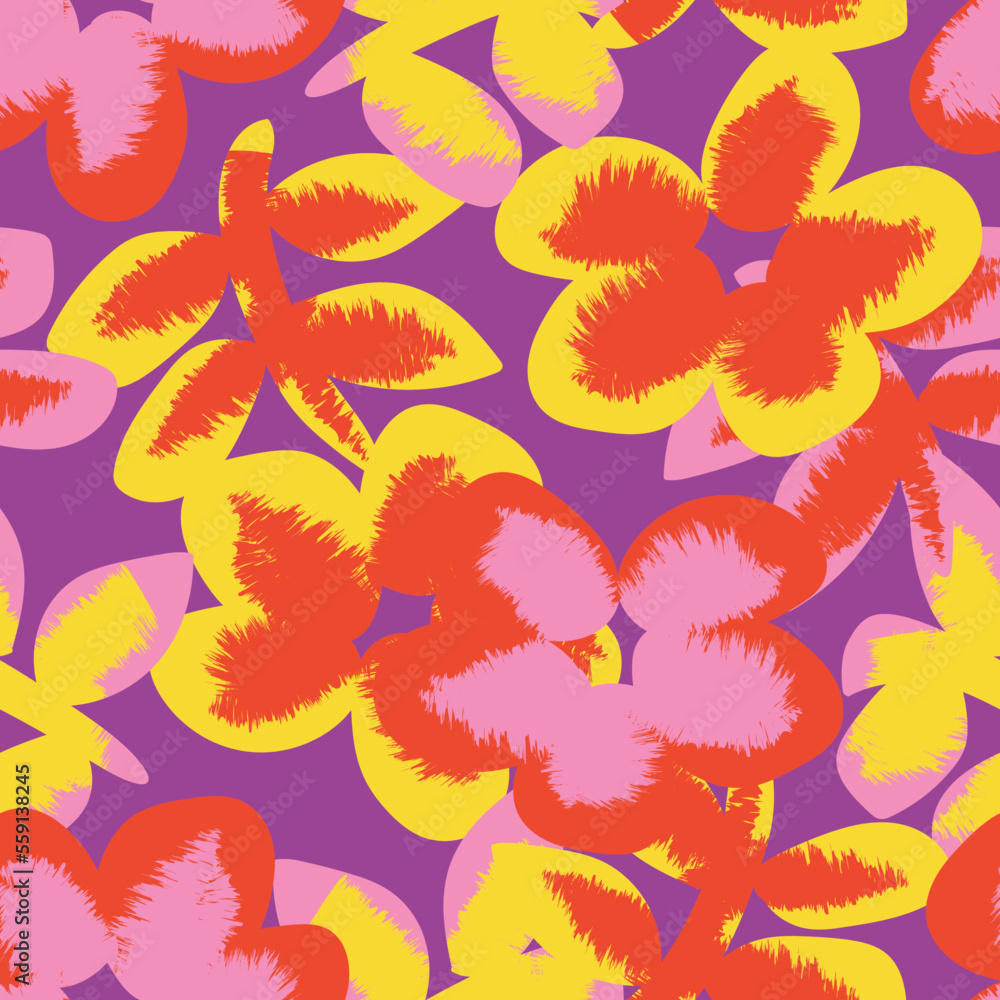 Floral Brush strokes Seamless Pattern Design Floral Brush strokes Seamless Pattern Design