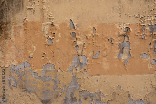 Old wall with chipped paint photo