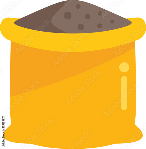 Canola grain sack icon flat vector. Seed plant. Flower mustard isolated