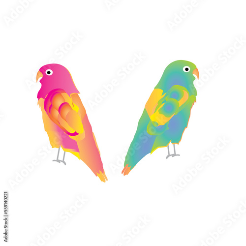 Colorful Pair of Parrots Clipart
