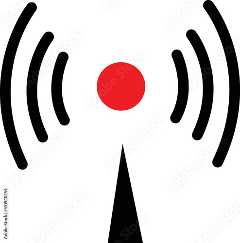 Broadcasting icon, live streaming pictogram, vector illustration