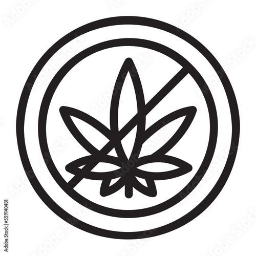 no drugs line icon