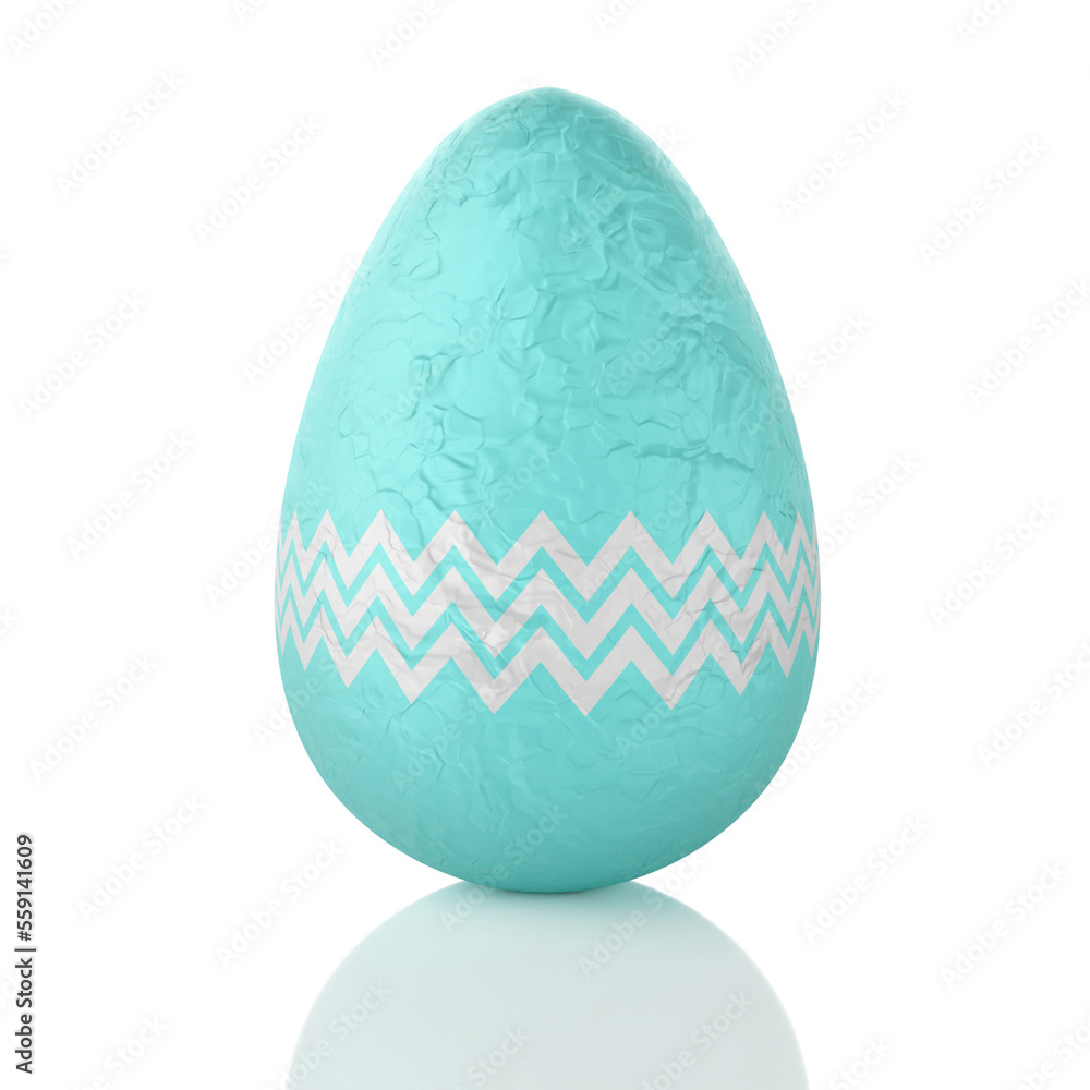 Blue and White Striped Easter Egg
