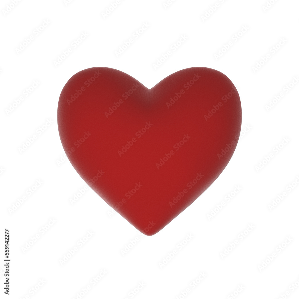 Heart 3D illustration on a transparent background