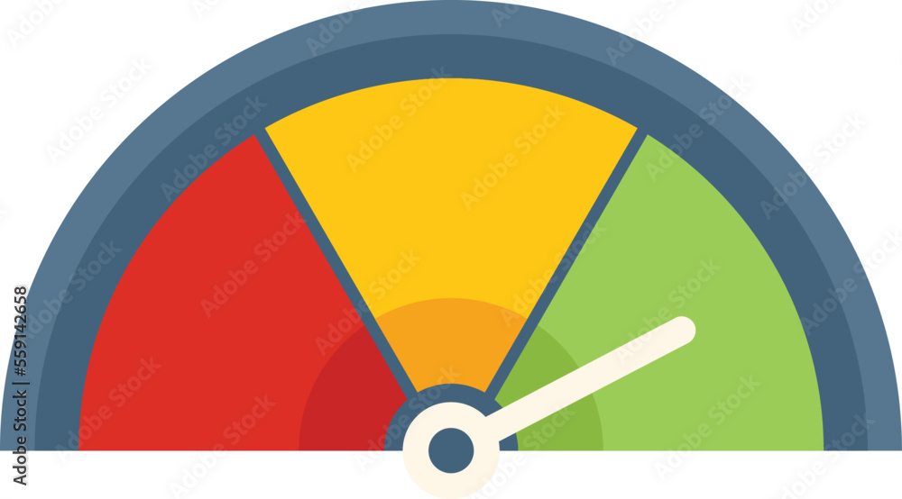 Obraz premium Credibility dashboard icon flat vector. Customer trust. Online quality isolated