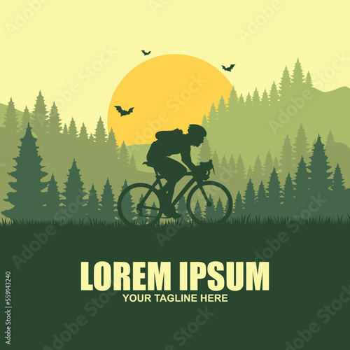 ride mountain bike vector logo