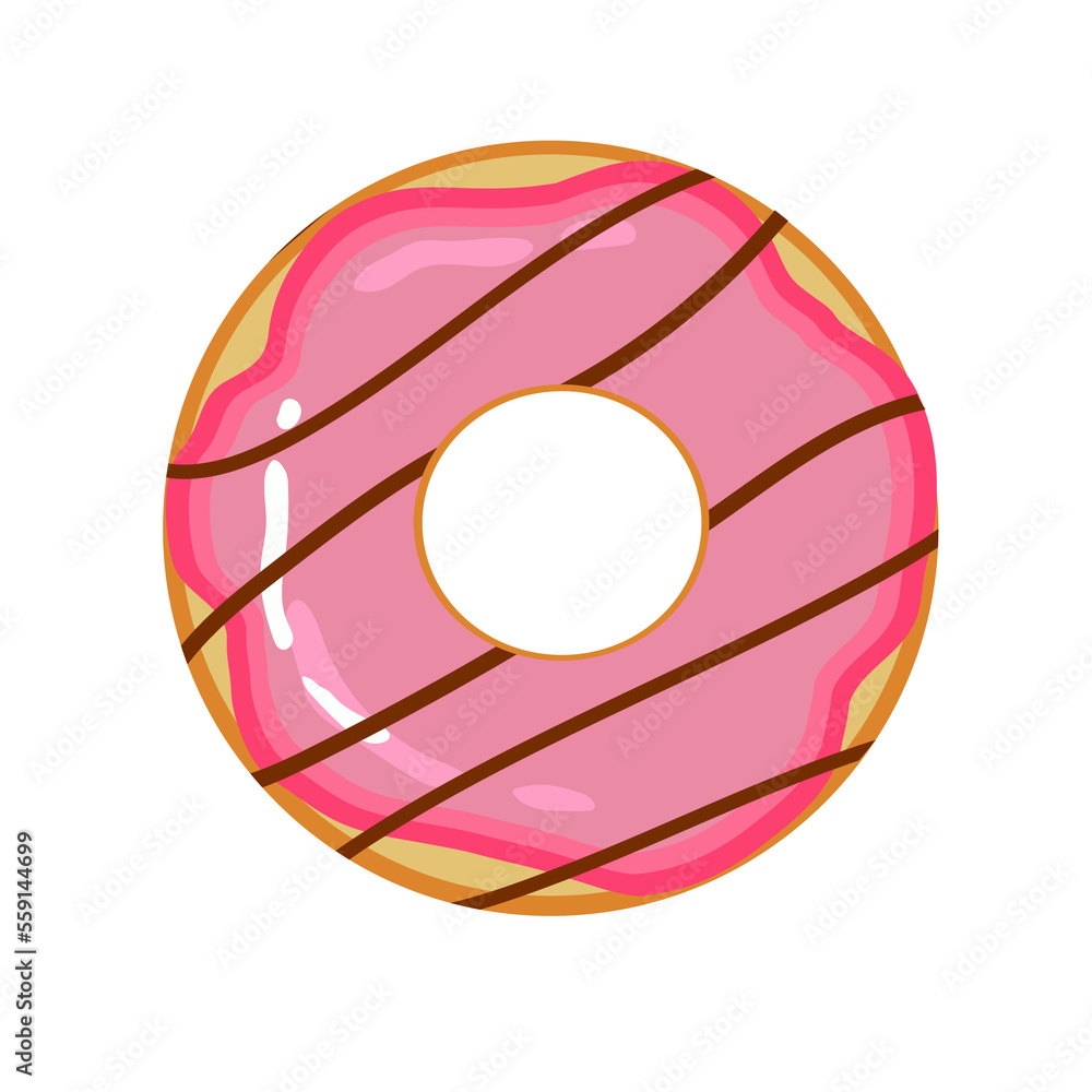 pink donut on white background pink donut on white background