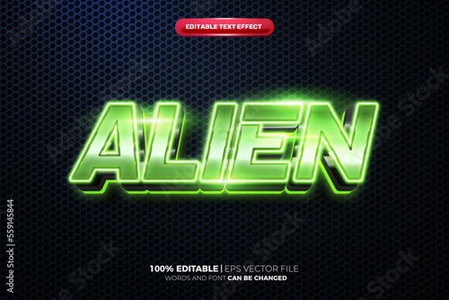 green alien light esport blue glow cinematic 3d editable text effect