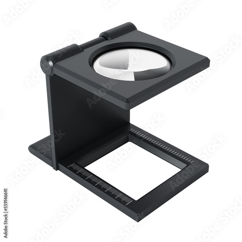 Printing loupe on transparent background.