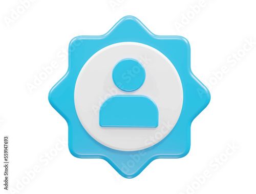 Person icon vector 3d illustration rendering 