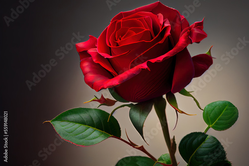 Fototapeta Naklejka Na Ścianę i Meble -  red rose isolated with light background rose flower