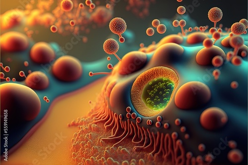 Digital illustration about virus. photo