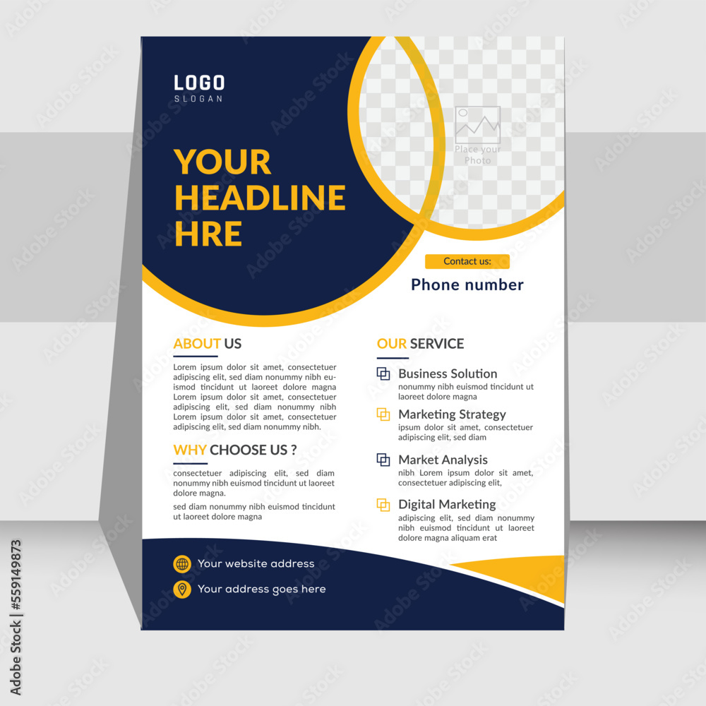 Modern flyer design for advertising promotion and growth company
