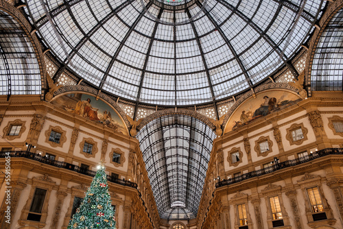 View of the Victor Emanuel's gallery in Milan city photo
