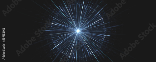 blue energy light circle explosion background