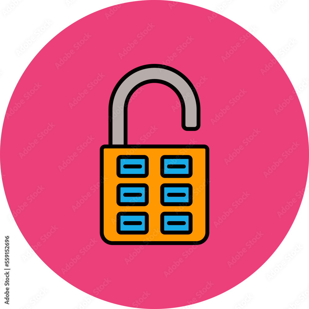 Unlocked Multicolor Circle Filled Line Icon Unlocked Multicolor Circle Filled Line Icon