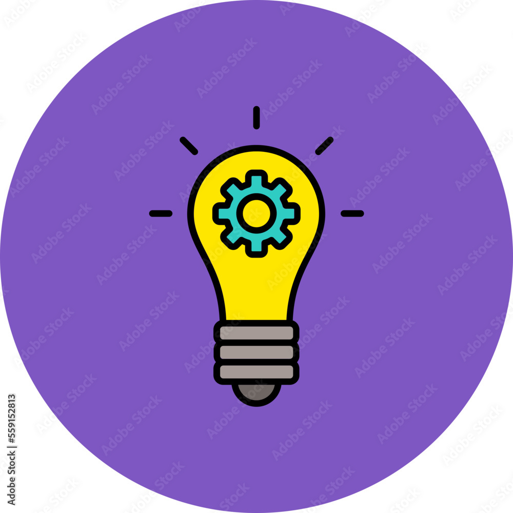 Idea Multicolor Circle Filled Line Icon Idea Multicolor Circle Filled Line Icon