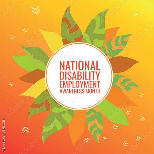 National Disability Employment Awareness Month. Design suitable for greeting card poster and banner