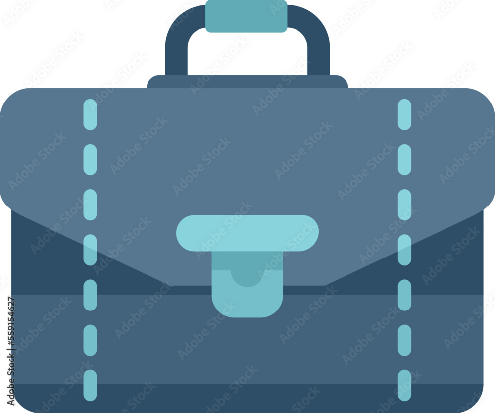Hand briefcase icon flat vector. Work bag. Suitcase leather isolated Hand briefcase icon flat vector. Work bag. Suitcase leather isolated