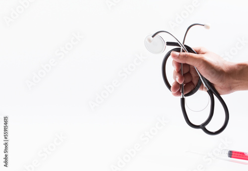 handle stethoscope white background.