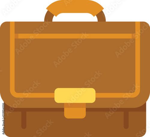 Attache briefcase icon flat vector. Office case. Businessman bag isolated