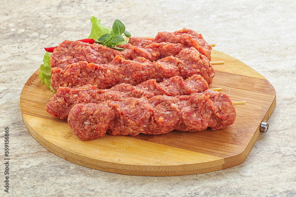 Raw beef kebab minced meat Raw beef kebab minced meat