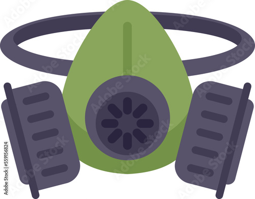 Gas mask icon flat vector. Army toxic. Chemical air isolated