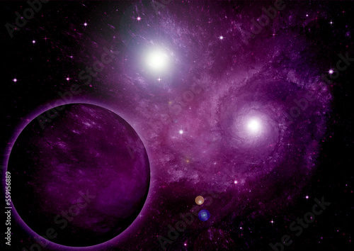 galaxy in a free space. 3D rendering