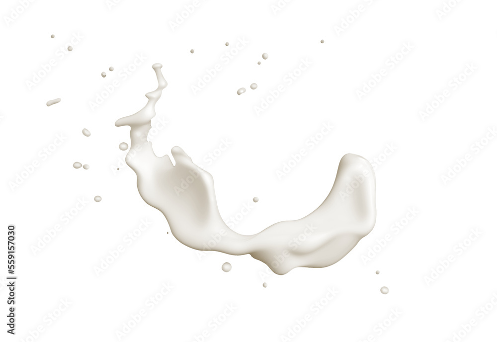 Milk Splash  on transparent png, easy to use - obrazy, fototapety, plakaty 