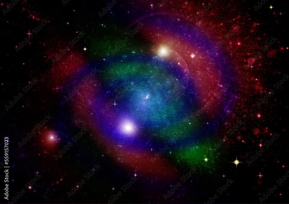 galaxy in a free space. 3D rendering