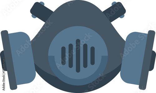 Toxic gas mask icon flat vector. Army air. Military war isolated