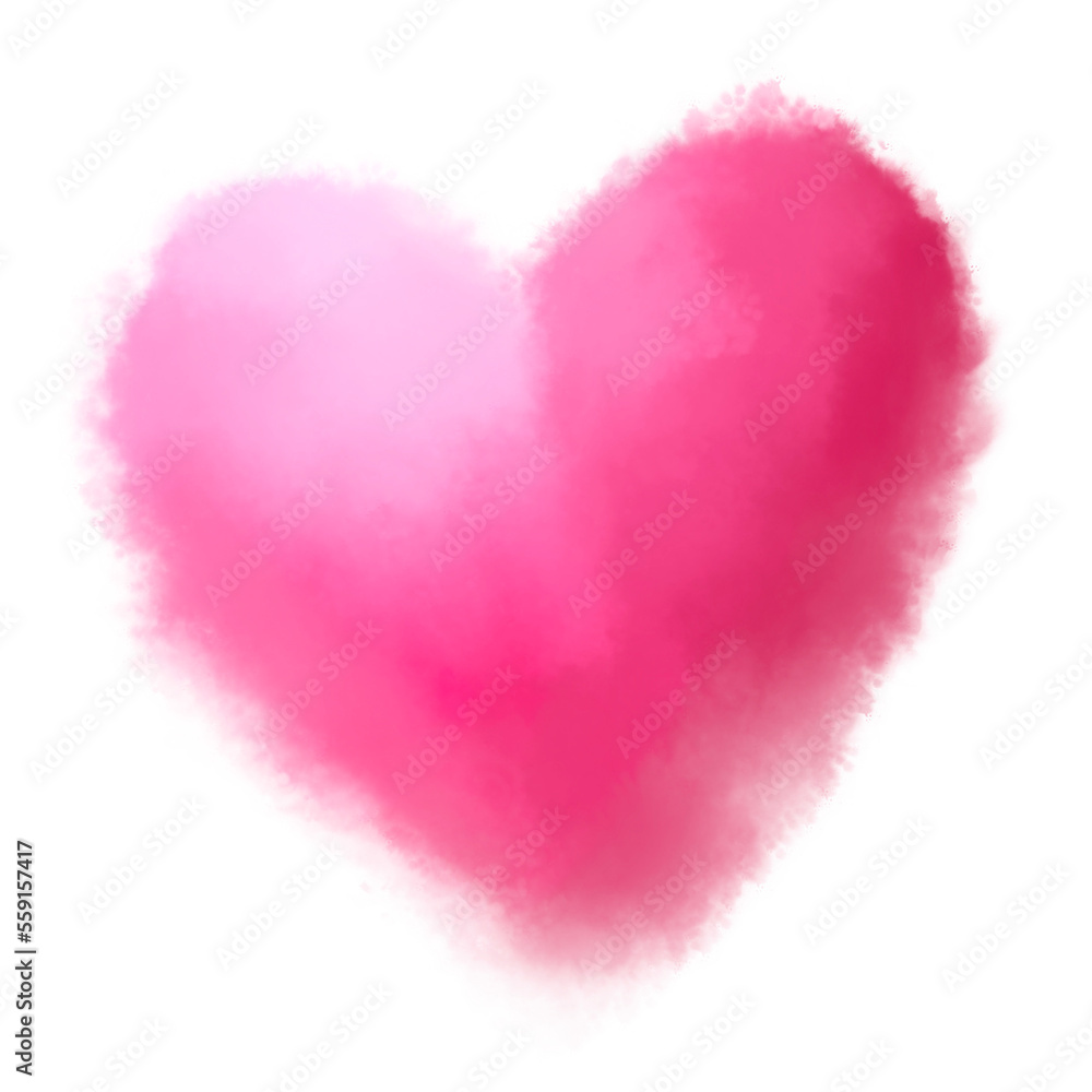 pink heart isolated on white background 